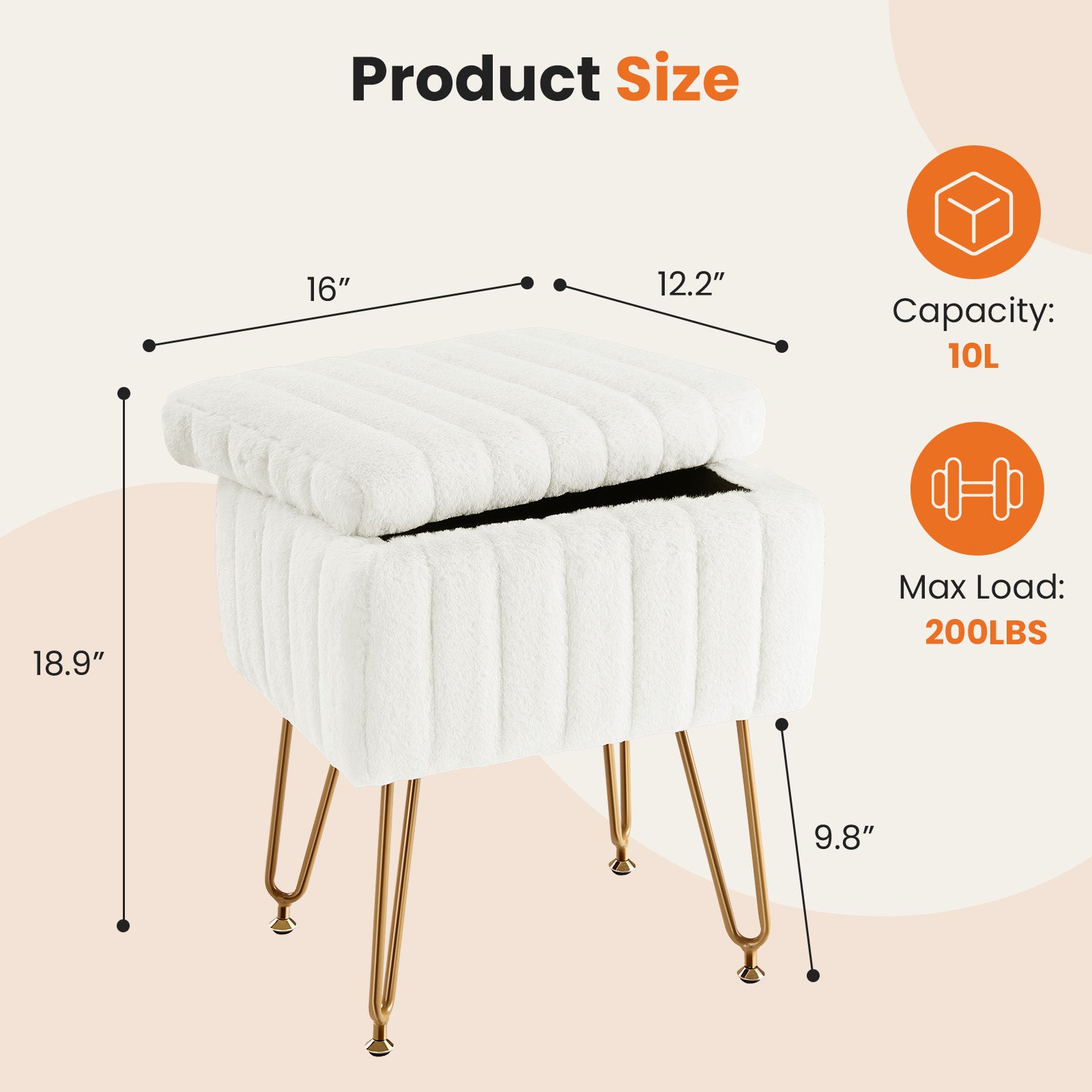 Dressing Stool And Chair With Storage Space - Nook & Nest