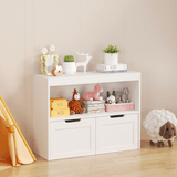 Kids Book and Toy Organizer – Rolling Storage Drawers, Book Display Sh - Nook & Nest