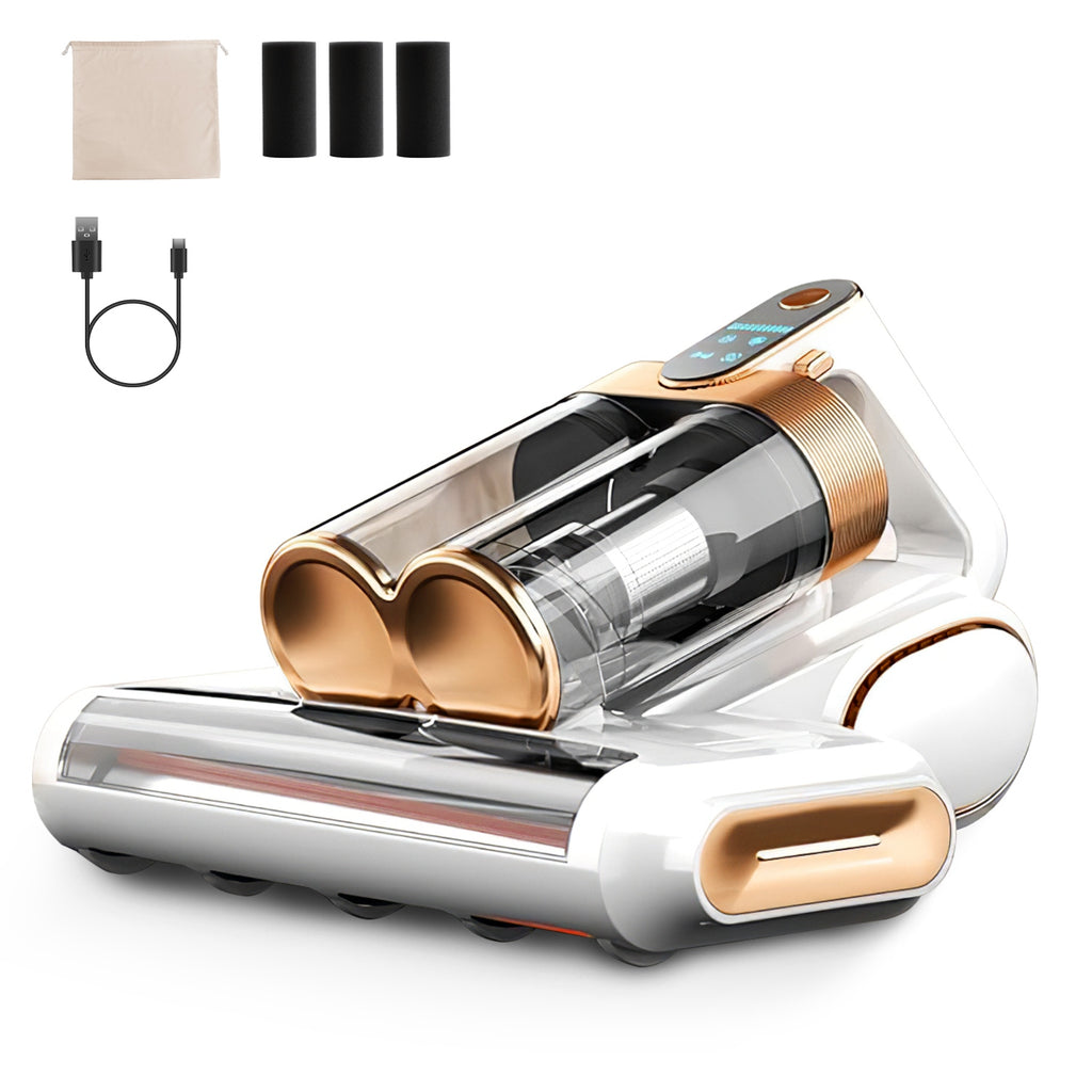1Pc Mattress Vacuum Cleaner 16Kpa Bed Vacuum Cleaner Handheld Vacuums With Ultrasonic And UVC Light 18000 RPM Brushroll Rotation Dual Dust Bins Washable Filters For Bed Pillows Cribs Sofa - Nook & Nest