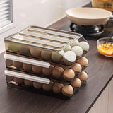 Stackable Egg Holder – Rolling 36-Egg Fridge Organizer with Lid, BPA-F - Nook & Nest