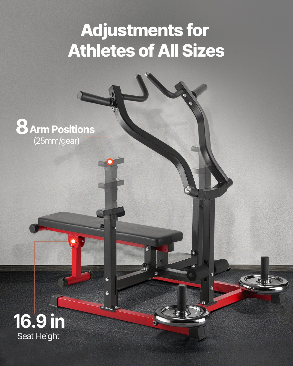 Chest Press Machine, 450 LBS Bench Press Set, Adjustable Flat Incline Bench With Independent Converging Arms, Upper Chest Equipment, Fitness Home Gym Equipment For Chest, AB Workouts, Shoulder - Nook & Nest