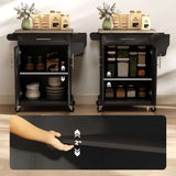 Stainless Steel Kitchen Island Cart – Spice Rack, Knife Holder, Drawer - Nook & Nest