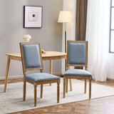 Slate Blue French Country Cane-Back Dining Chairs, Set of 2 - Nook & Nest