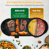 2200W Electric Hot Pot with Grill - Nook & Nest