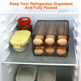 Stackable Egg Holder – Rolling 36-Egg Fridge Organizer with Lid, BPA-F - Nook & Nest