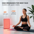 Red Light Therapy For Body Face, 60 Dual-Chip LEDs, Red 660nm & Near Infrared 850nm Combo, High Power Red Light Therapy Panel For Recovery, Pain Relief, Wound Healing, Skin Health, 80W - Nook & Nest