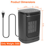 1500W Ceramic Space Heater with Remote and 90° Oscillation - Nook & Nest