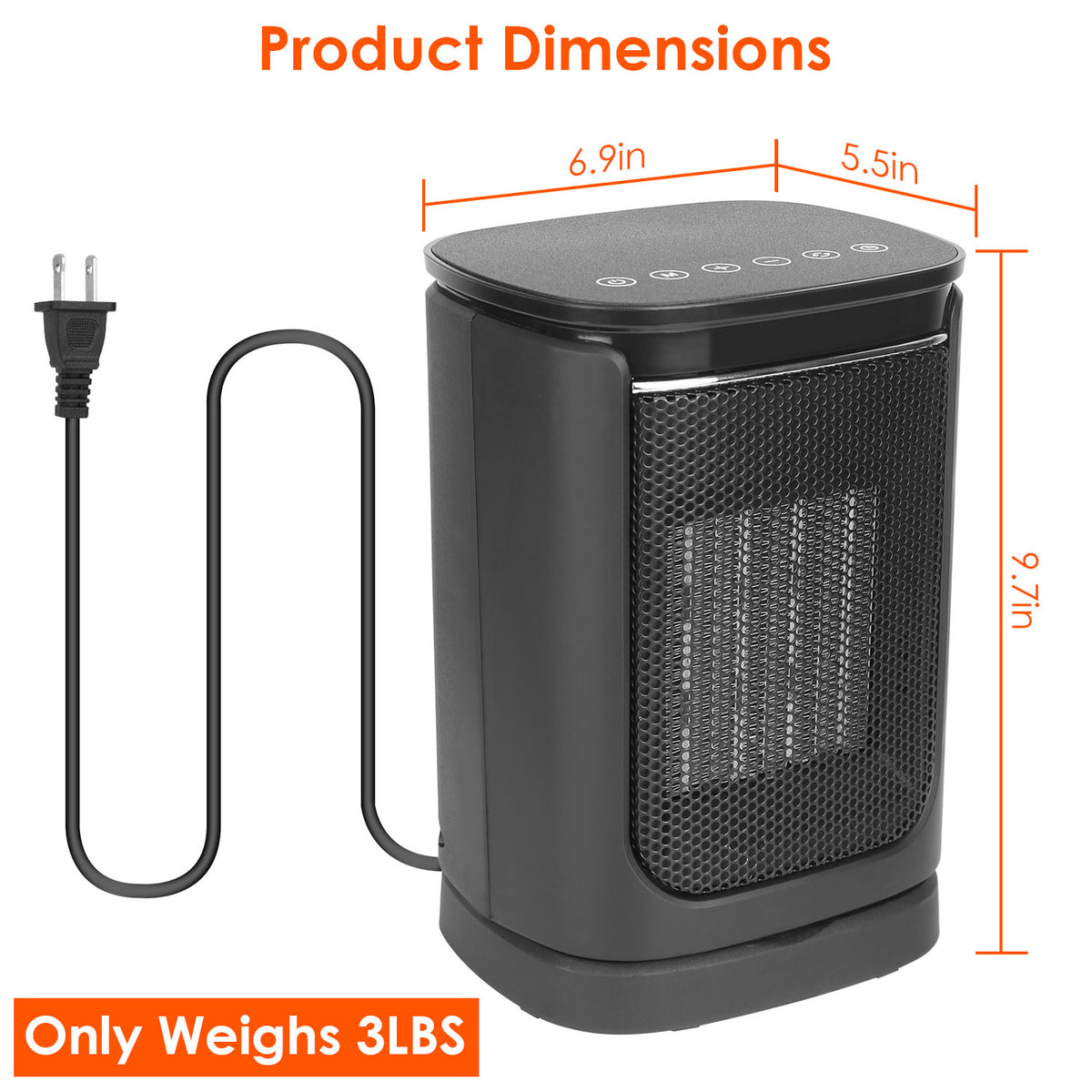 1500W Ceramic Space Heater with Remote and 90° Oscillation - Nook & Nest