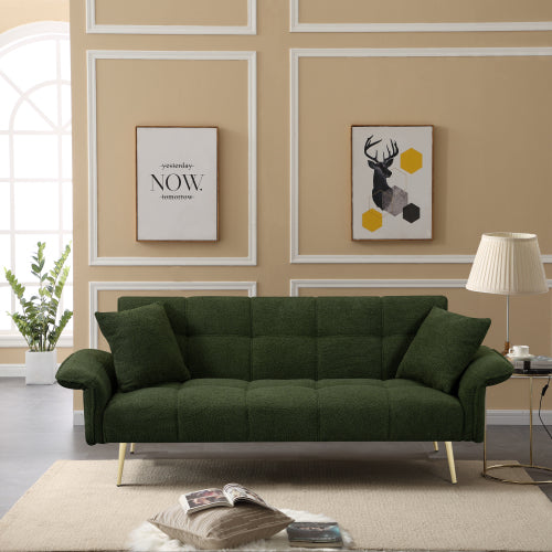 70.1 Inches Futon Sofa Bed, Convertible Double Sofa Bed With Folding Armrests For Living Rooms And Small Spaces - Nook & Nest