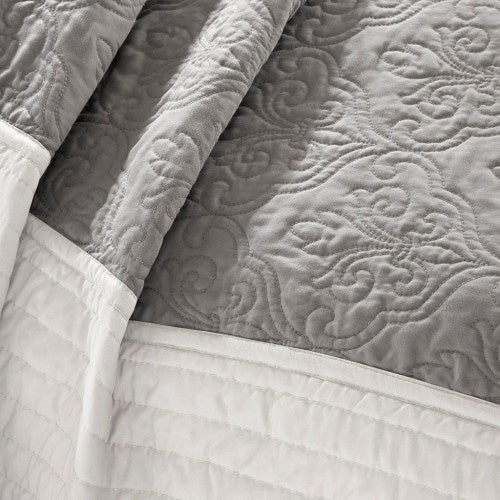 7 Piece Quilt Set With Euro Shams And Throw Pillows Beige FullQueen - Nook & Nest