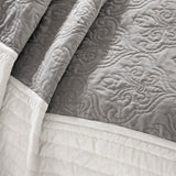 7 Piece Quilt Set With Euro Shams And Throw Pillows Beige FullQueen - Nook & Nest