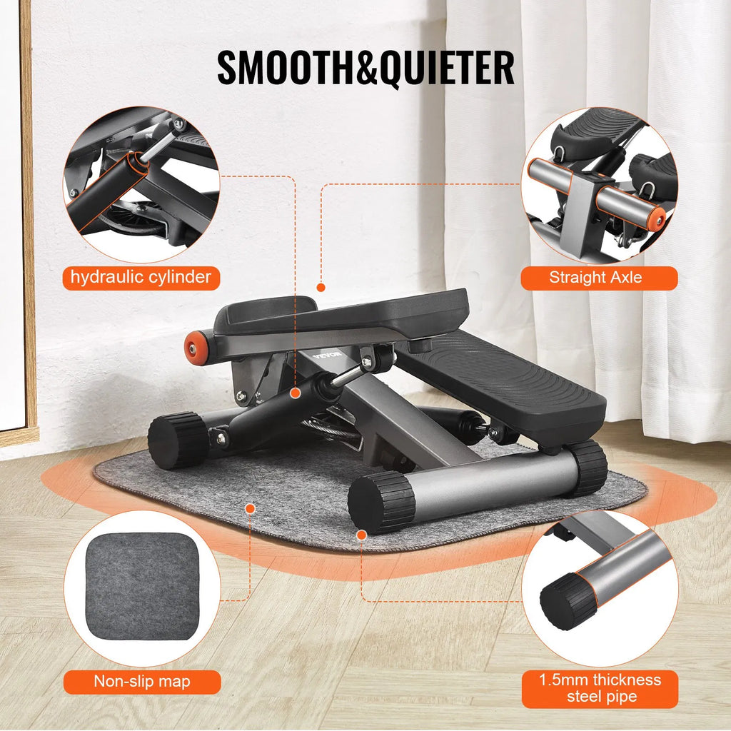 Hydraulic Mini Stair Stepper, with Resistance Band - Nook & Nest