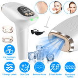 3 In 1 Ice Cooling Laser Hair Removal Device Painless Permanent At-Home IPL Hair Removal With 999,999 Flashes 9 Energy Levels 2 Modes For Armpits Legs Arms Bikini Line - Nook & Nest