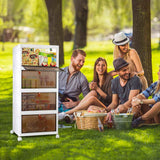 Foldable Storage Bins with Wheels – 4-Pack, Magnetic Door, 360° Wheels - Nook & Nest