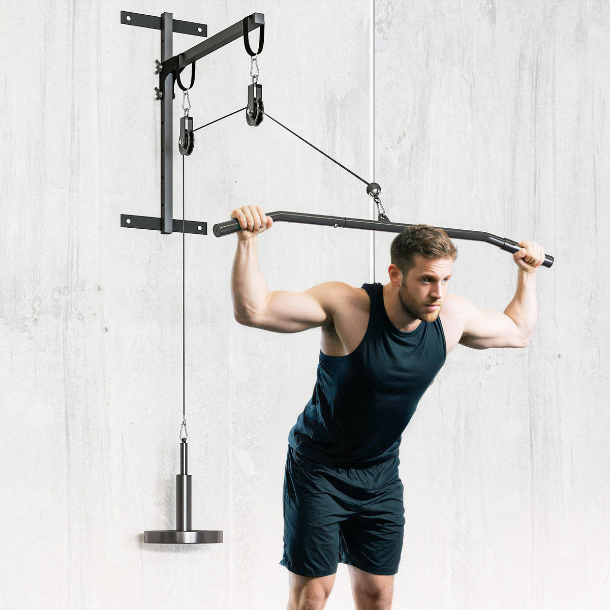 Weight Cable Pulley System for Home Gym with Universal Loading Pin for LAT Pull Down, Biceps Curl Workout, Red - Nook & Nest