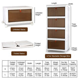 Foldable Storage Bins with Wheels – 4-Pack, Magnetic Door, 360° Wheels - Nook & Nest