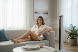 White 42-Inch Bladeless Tower Fan with Remote - Nook & Nest