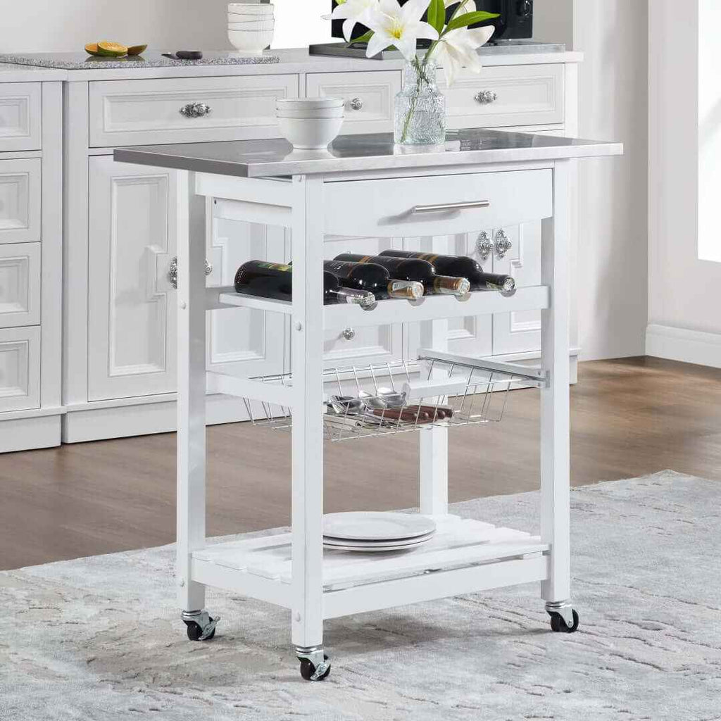 Transform Your Cooking Experience with Our Stainless Steel Rolling Kitchen Cart - Nook & Nest