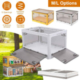 Foldable Storage Bin with Lock & Wheels – 70 Qt, Multiple Access Doors - Nook & Nest