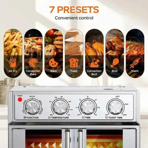 Transform Your Cooking with the Air Fryer Toaster Oven Combo - 26L Convection French Door - Nook & Nest