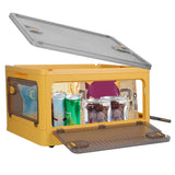 Foldable Storage Bin with Lock & Wheels – 70 Qt, Multiple Access Doors - Nook & Nest