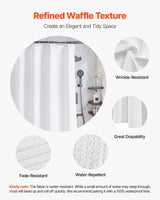 White Waffle Shower Curtain, 72 × 72 in, 240 GSM - Nook & Nest