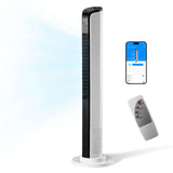 White 42-Inch Bladeless Tower Fan with Remote - Nook & Nest