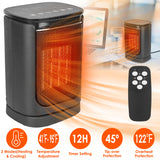 1500W Ceramic Space Heater with Remote and 90° Oscillation - Nook & Nest