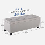 Cushioned Storage Ottoman with Hidden Compartment – Footstool, Bench & - Nook & Nest