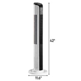White 42-Inch Bladeless Tower Fan with Remote - Nook & Nest