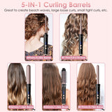 5-in-1 Curling Wand Set with 4 Barrels and Styling Brush - Nook & Nest