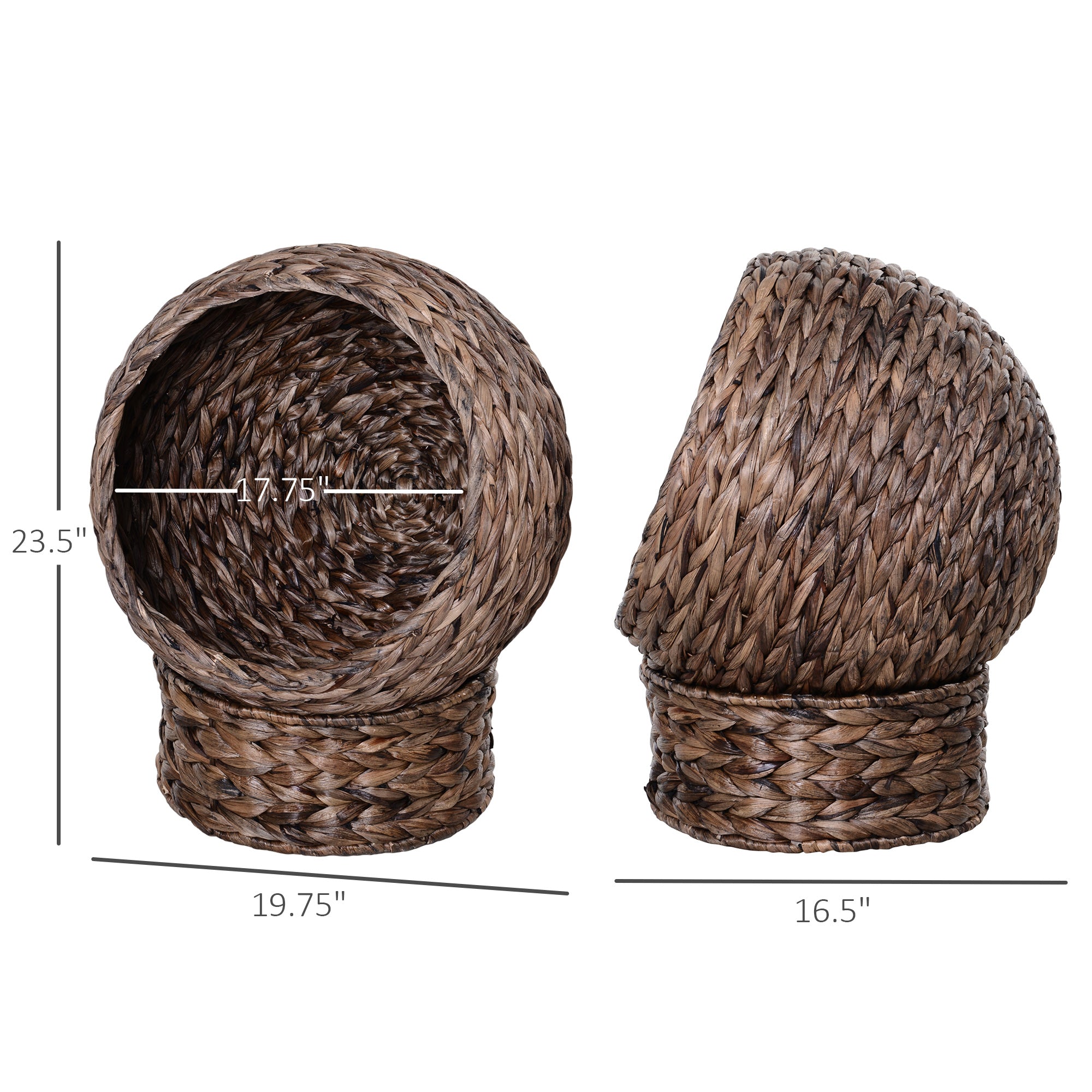 Handwoven Elevated Cat Bed: Cozy Wicker Cat Egg Chair with Soft Cushion and Rotating Basket - Nook & Nest