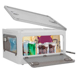 Foldable Storage Bin with Lock & Wheels – 70 Qt, Multiple Access Doors - Nook & Nest