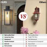Black Solar Outdoor Wall Lights, Set of 2 - Nook & Nest
