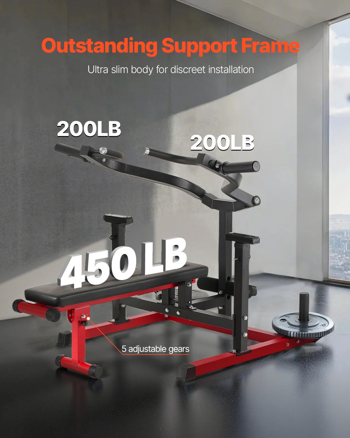 Chest Press Machine, 450 LBS Bench Press Set, Adjustable Flat Incline Bench With Independent Converging Arms, Upper Chest Equipment, Fitness Home Gym Equipment For Chest, AB Workouts, Shoulder - Nook & Nest