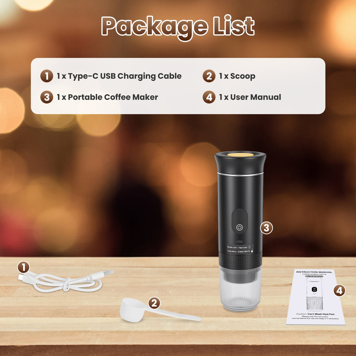 Portable Self-Heating Espresso Maker with 7, 500 mAh Battery - Nook & Nest