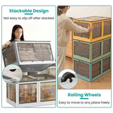 Foldable Storage Bins with Lid – 3-Pack, 4-Door Access (Top & Front), Nook & Nest