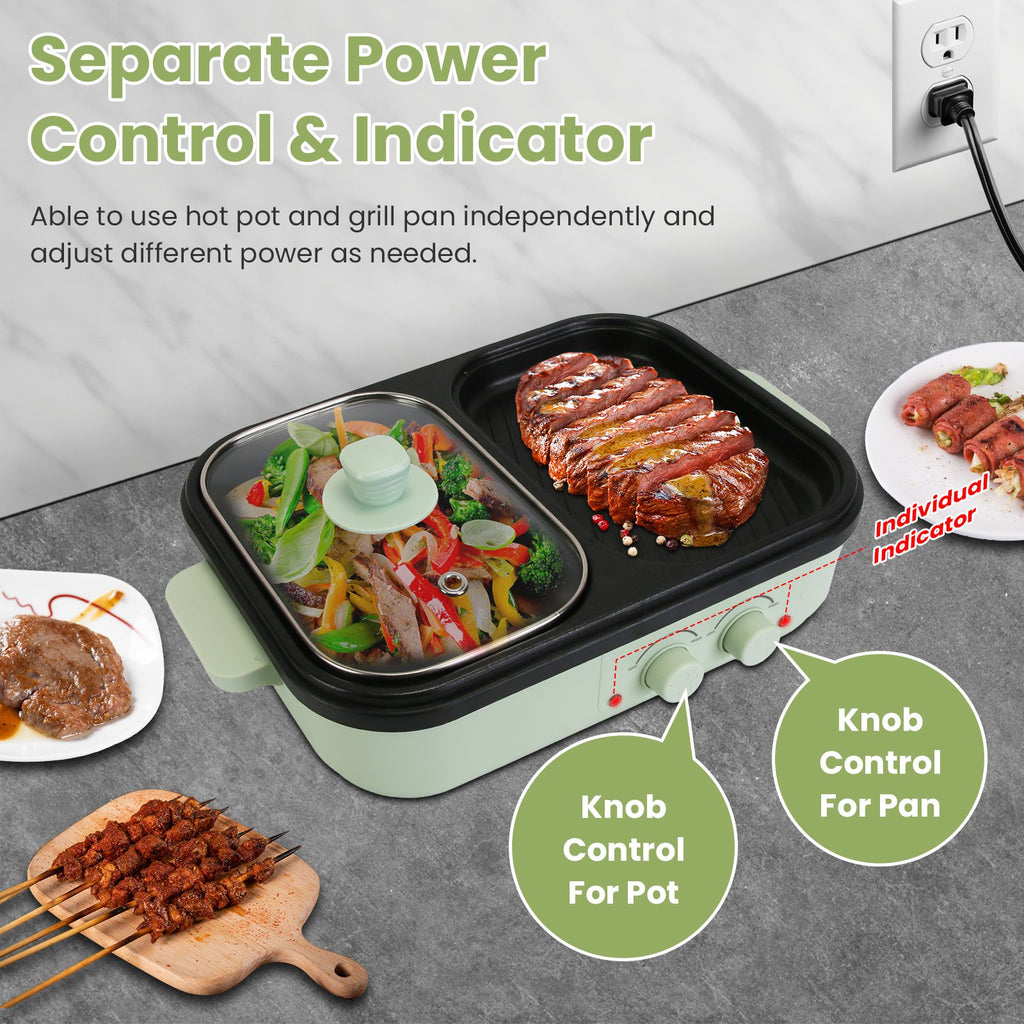 2-in-1 Electric Hot Pot and Grill - Nook & Nest