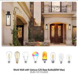 Black Solar Outdoor Wall Lights, Set of 2 - Nook & Nest