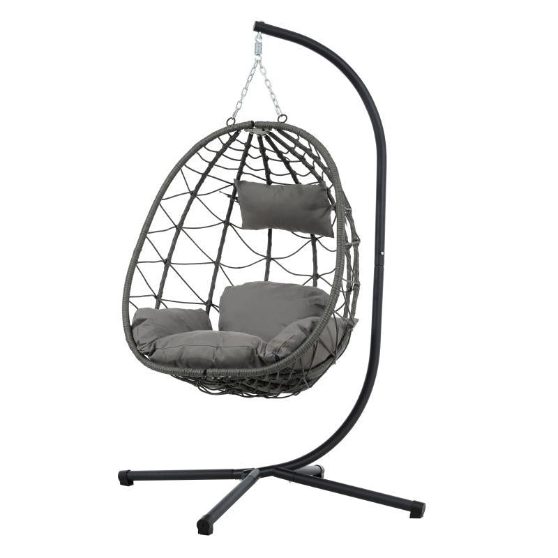 Hanging Egg Chair with Stand - Perfect for Indoor and Outdoor Relaxation - Nook & Nest