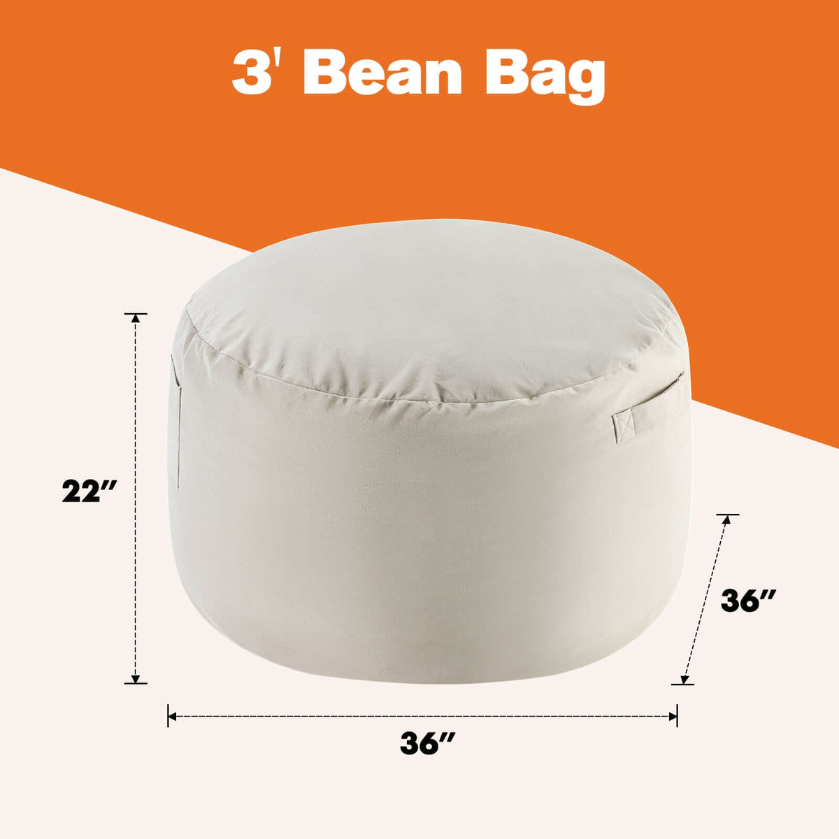Ultimate Comfort Giant Bean Bag Chair with Washable Cover & Handy Side Pocket - Nook & Nest