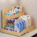 2-Tier Wood Cabinet Organizer – Left-Hand, Ball-Bearing Full-Extension - Nook & Nest