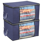 Large Clothes Storage Bags – 90L, Clear Window, Dual Zipper (Set of 2) - Nook & Nest