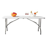 Portable Folding Table – 6ft, Heavy Duty HDPE Top, Steel Frame, Seats - Nook & Nest