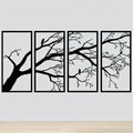 4-Panel Iron Branch and Bird Wall Art - Nook & Nest