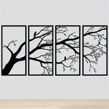 4-Panel Iron Branch and Bird Wall Art - Nook & Nest