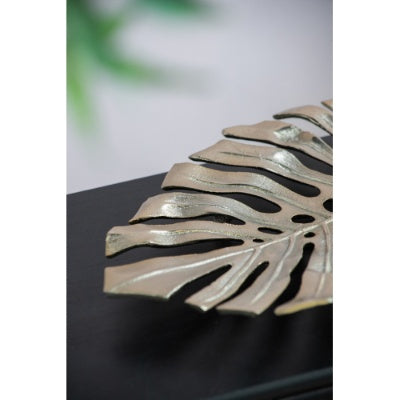 18.9x13.4x1.4 Gold Monstera Leaf Wall Decor - Nook & Nest