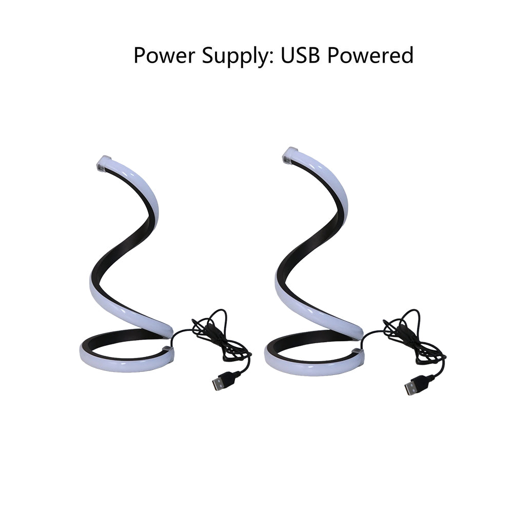 Transform Your Space with the Adjustable LED Desk Lamp – 2Pcs Creative Spiral Design - Nook & Nest