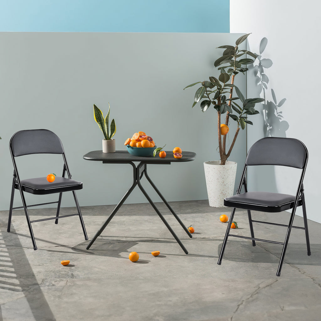 Leather Upholstered Folding Chair - Nook & Nest