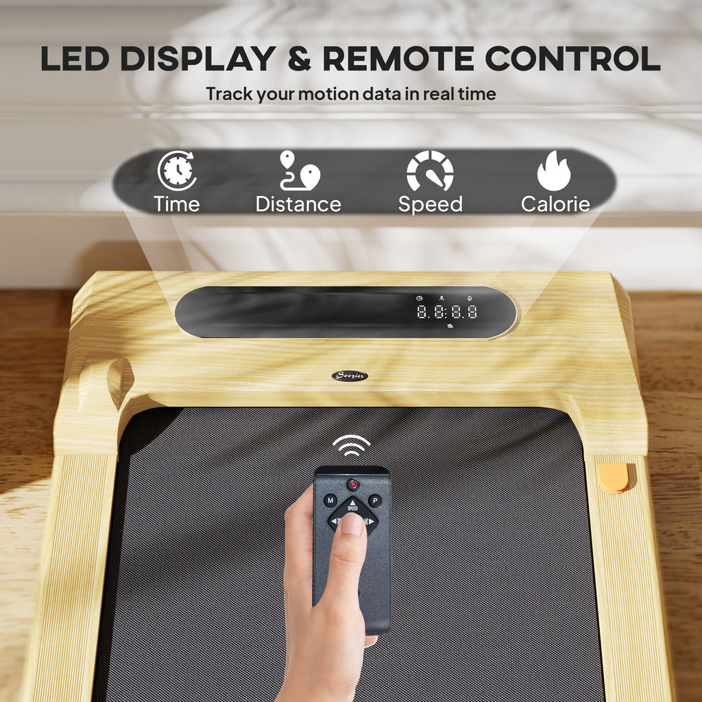 2.5HP Walking Pad, Under Desk Treadmill with Remote Control, Transport Wheels and LED Display for Home Gym Office - Nook & Nest